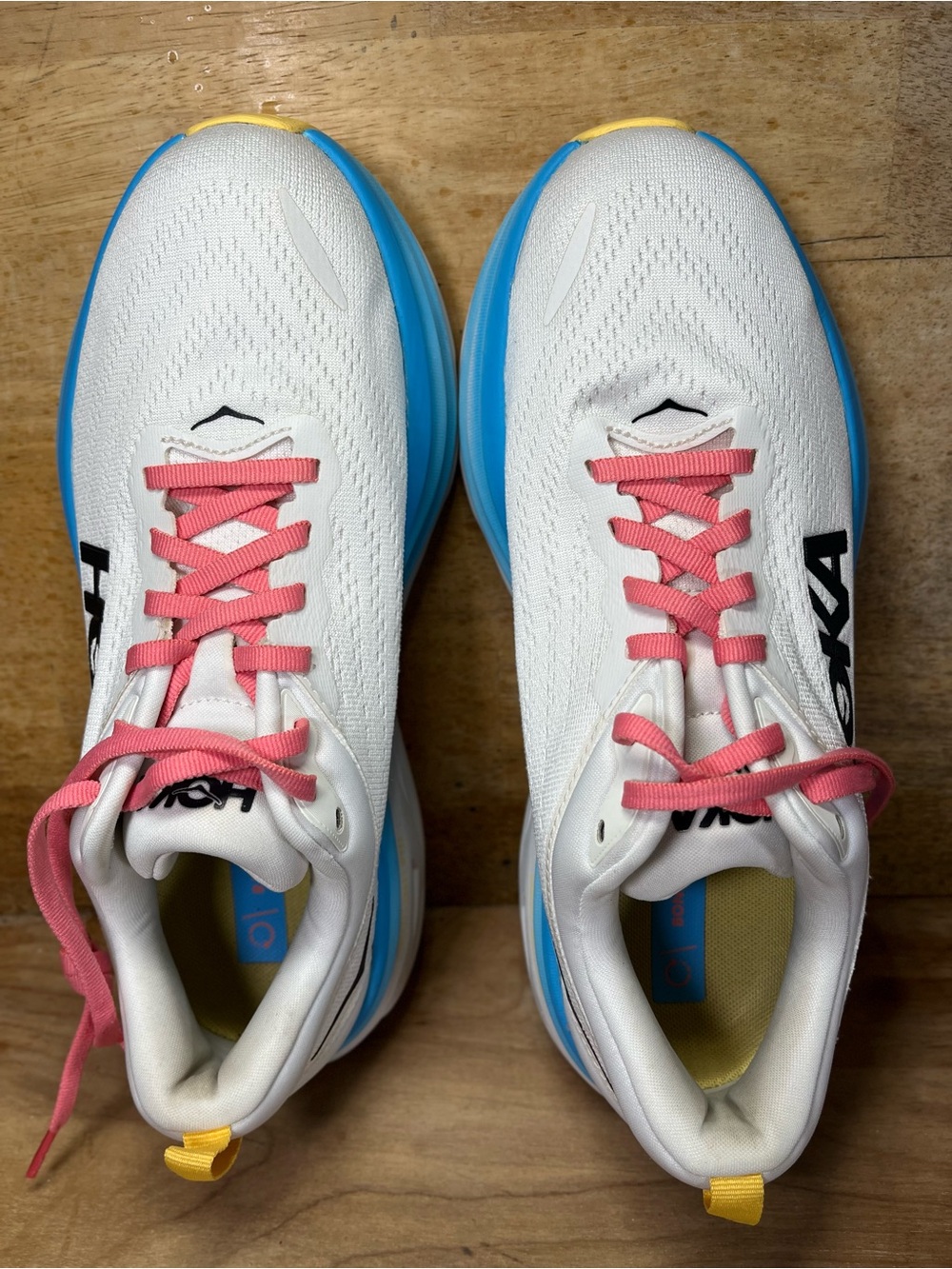 Hoka One One Bondi 8 REFLECTIVE Womens Sz 8.5 Running Shoes Sneakers White Blue - Picture 8 of 13